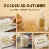 (Combo Pack of 2 ) 3D Gold outliner for Lippan art